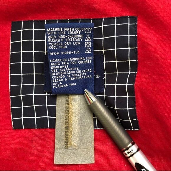 Catalina Navy & White Window Pane Check Full Zip Jacket Size Medium - Picture 7 of 10